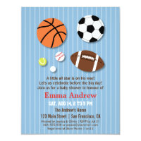Sports Themed Baby Shower Invitations