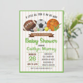 Sports Themed Baby Shower Invite  (Standing Front)