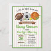 Sports Themed Baby Shower Invite  (Front)