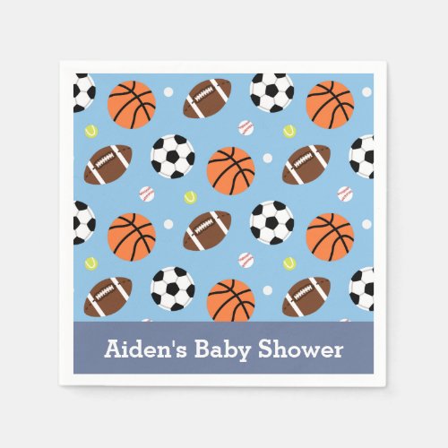 Sports Themed Baby Shower Party Supplies Napkins