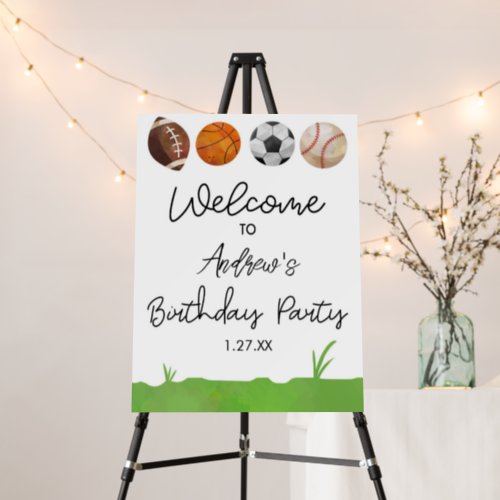 Sports Themed Birthday Party Welcome Sign