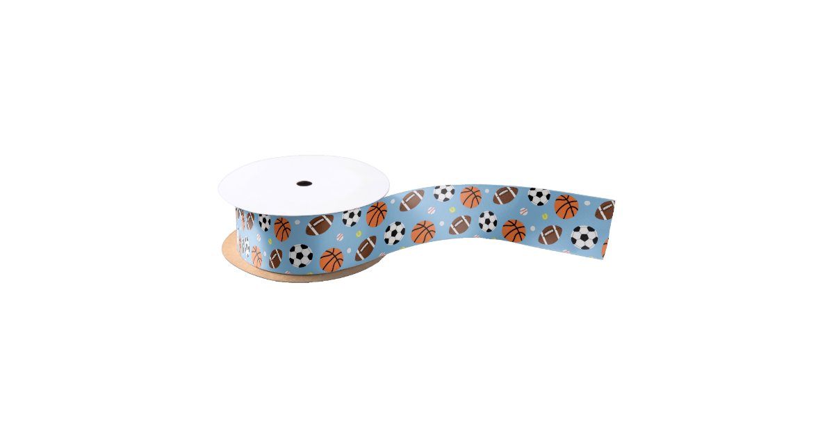 Sports Themed Boys Birthday Party Supplies Satin Ribbon Zazzle