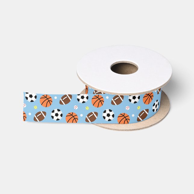 Sports Themed Boys Birthday Party Supplies Satin Ribbon (Spool)
