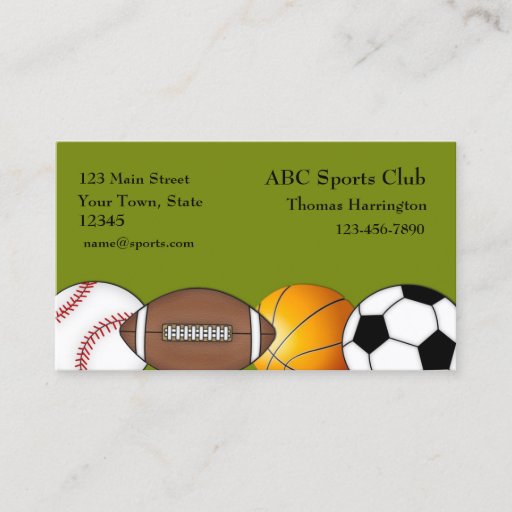 Customizable Sports Themed Business Card