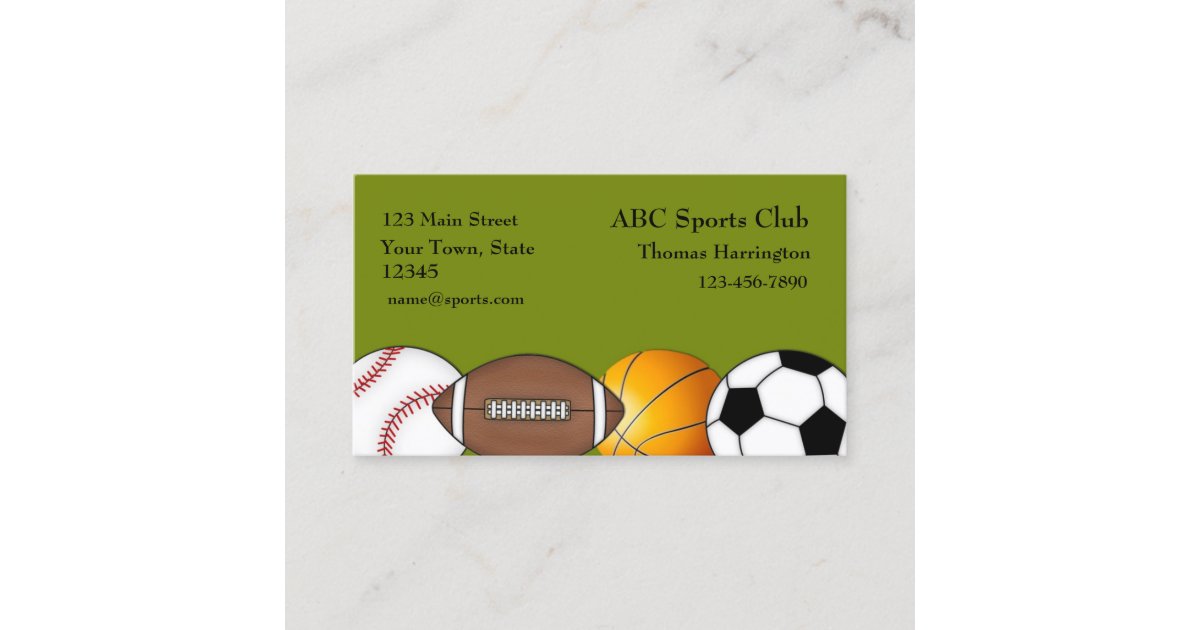 Sports Themed Business Card Zazzle