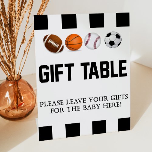 Sports Themed Gift Table Pedestal Sign
