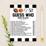 Sports Themed Guess Who! Baby Shower Game Statione Stationery<br><div class="desc">This is a sports themed Guess Who! Baby Shower Game. *Guess Who? - There are 15 questions. The guests will select if the question applies to the Mother or Father. Whoever gets the most answers right, wins! sport baby shower idea, baseball baby shower activity, football baby shower activities, basketball baby...</div>