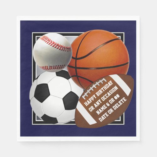 Sports Themed Party Ideas for Kids and Adults Napkins