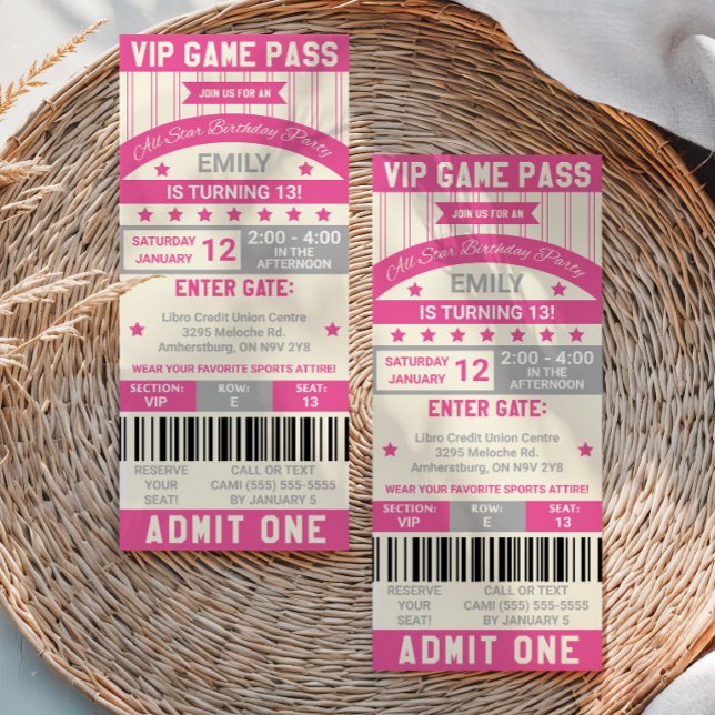 Sports Themed Ticket Birthday Invitation (Creator Uploaded)