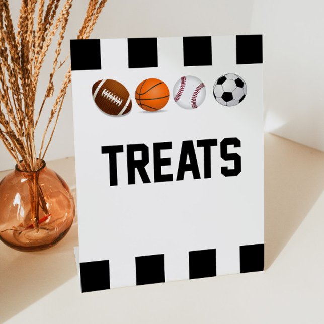 Sports Themed Treat Treats Table Pedestal Sign (Creator Uploaded)