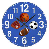 Sports Themed Wall Clocks in YOUR COLOR