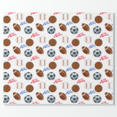 Sports Themed Wrapping Paper (Flat)