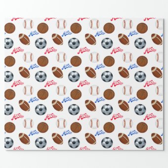 Sports Themed Wrapping Paper | Zazzle