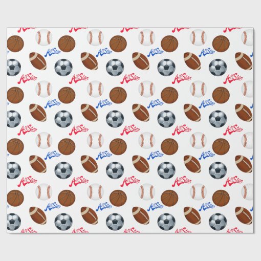 Sports Themed Wrapping Paper Zazzle