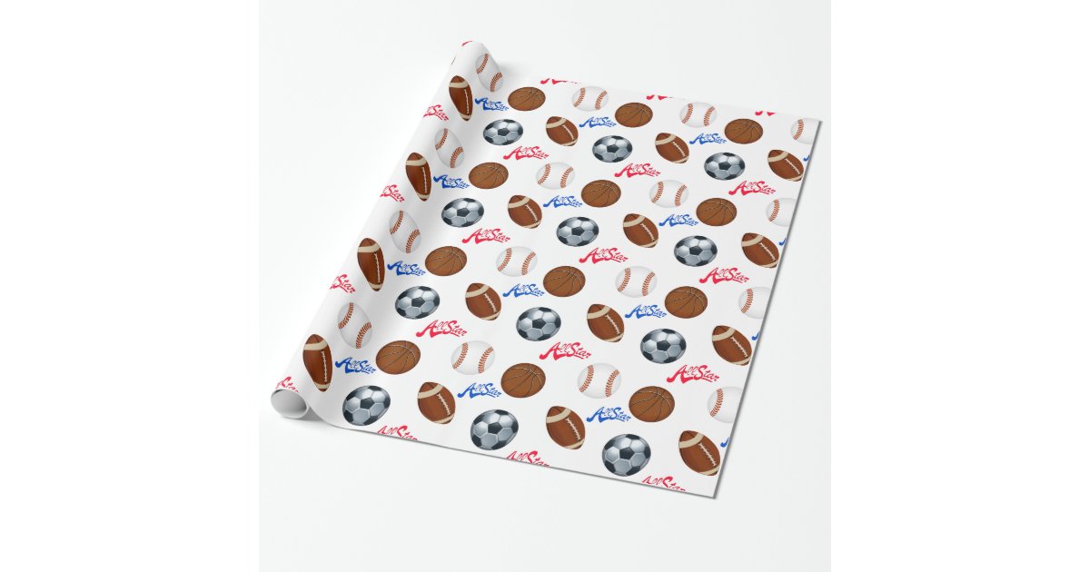 Sports Themed Wrapping Paper Zazzle