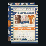 Sports Ticket Baby Shower Invitation<br><div class="desc">This Sports Ticket Baby Shower Invitation is designed to match our Sports collection! This theme is perfect for any gender, boy or girl, with vibrant colorful tones of navy, brown, and orange. This design features sports ball clipart and a ticket themed background. The backside features matching sports balls with a...</div>