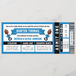 Sports Ticket Baby Shower Invitation, Black, Blue Invitation