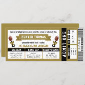 Sports Ticket Baby Shower Invitation, Black, Gold Invitation (Front/Back)