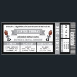 Sports Ticket Baby Shower Invitation, Black, Gray Invitation<br><div class="desc">Kick off the celebration as you await the arrival of a future little all-star with this oversized sports ticket baby shower invitation! Are you a hard-core fan? This invitation can be customized for your favorite team and sport. Please email dereimerdesign@gmail.com before ordering for customization.</div>