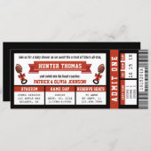 Sports Ticket Baby Shower Invitation, Black, Red Invitation (Front/Back)
