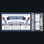 Sports Ticket Baby Shower Invitation, Blue, Gray Invitation<br><div class="desc">Kick off the celebration as you await the arrival of a future little all-star with this oversized sports ticket baby shower invitation! Are you a hard-core fan? This invitation can be customized for your favorite team and sport. Please email dereimerdesign@gmail.com before ordering for customization.</div>