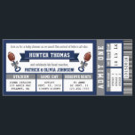 Sports Ticket Baby Shower Invitation, Blue, Gray Invitation<br><div class="desc">Kick off the celebration as you await the arrival of a future little all-star with this oversized sports ticket baby shower invitation! Are you a hard-core fan? This invitation can be customized for your favorite team and sport. Please email dereimerdesign@gmail.com before ordering for customization.</div>