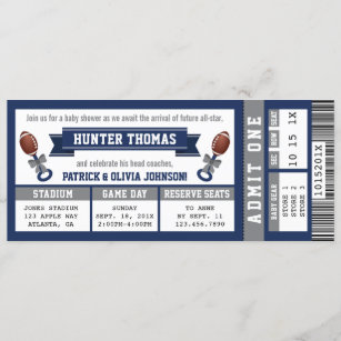 2.5×6 Atlanta Falcons Ticket Style Sports Party Invitations