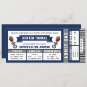 Sports Ticket Baby Shower Invitation, Blue, Gray Invitation (Front/Back)