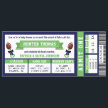 Sports Ticket Baby Shower Invitation, Blue, Green Invitation<br><div class="desc">Kick off the celebration as you await the arrival of a future little all-star with this oversized sports ticket baby shower invitation! Are you a hard-core fan? This invitation can be customized for your favorite team and sport. Please email dereimerdesign@gmail.com before ordering for customization.</div>