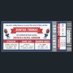 Sports Ticket Baby Shower Invitation, Blue, Red Invitation<br><div class="desc">Kick off the celebration as you await the arrival of a future little all-star with this oversized sports ticket baby shower invitation! Are you a hard-core fan? This invitation can be customized for your favorite team and sport. Please email dereimerdesign@gmail.com before ordering for customization.</div>