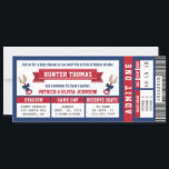 Sports Ticket Baby Shower Invitation, Blue, Red Invitation<br><div class="desc">Kick off the celebration as you await the arrival of a future little all-star with this oversized sports ticket baby shower invitation! Are you a hard-core fan? This invitation can be customized for your favorite team and sport. Please email dereimerdesign@gmail.com before ordering for customization.</div>