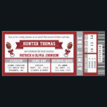 Sports Ticket Baby Shower Invitation, Crimson Invitation<br><div class="desc">Kick off the celebration as you await the arrival of a future little all-star with this oversized sports ticket baby shower invitation! Are you a hard-core fan? This invitation can be customized for your favorite team and sport. Please email dereimerdesign@gmail.com before ordering for customization.</div>