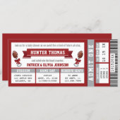 Sports Ticket Baby Shower Invitation, Crimson Invitation (Front/Back)
