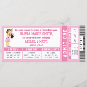 Sports Ticket Baby Shower Invitation, Girl, Pink Invitation
