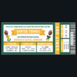 Sports Ticket Baby Shower Invitation, Green, Gold Invitation<br><div class="desc">Kick off the celebration as you await the arrival of a future little all-star with this oversized sports ticket baby shower invitation! Are you a hard-core fan? This invitation can be customized for your favorite team and sport. Please email dereimerdesign@gmail.com before ordering for customization.</div>