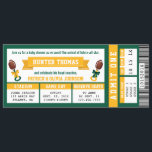 Sports Ticket Baby Shower Invitation, Green, Gold Invitation<br><div class="desc">Kick off the celebration as you await the arrival of a future little all-star with this oversized sports ticket baby shower invitation! Are you a hard-core fan? This invitation can be customized for your favorite team and sport. Please email dereimerdesign@gmail.com before ordering for customization.</div>