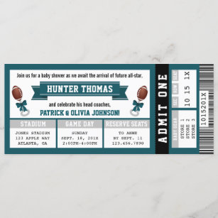 Tennessee Titans Baby Shower Ticket Style Sports Party Invitations