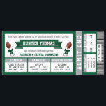 Sports Ticket Baby Shower Invitation, Hunter Green Invitation<br><div class="desc">Kick off the celebration as you await the arrival of a future little all-star with this oversized sports ticket baby shower invitation! Are you a hard-core fan? This invitation can be customized for your favorite team and sport. Please email dereimerdesign@gmail.com before ordering for customization.</div>