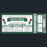 Sports Ticket Baby Shower Invitation, Hunter Green Invitation<br><div class="desc">Kick off the celebration as you await the arrival of a future little all-star with this oversized sports ticket baby shower invitation! Are you a hard-core fan? This invitation can be customized for your favorite team and sport. Please email dereimerdesign@gmail.com before ordering for customization.</div>