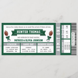 Las Vegas Raiders Baby Shower Ticket Style Sports Party Invitations –  Sports Invites