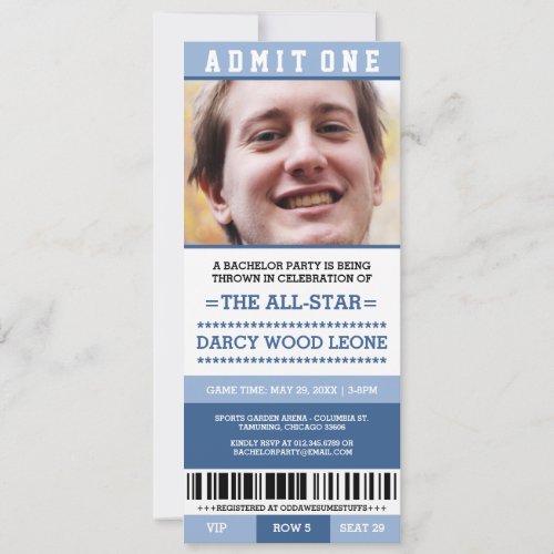 Sports Ticket Bachelor Party Invites