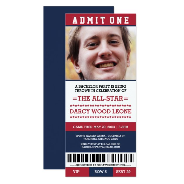Sports Ticket Bachelor Party Invites