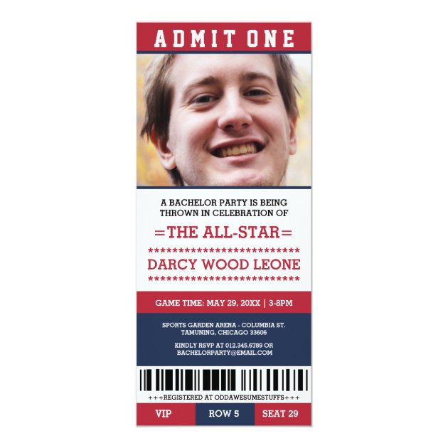 Sports Ticket Bachelor Party Invites
