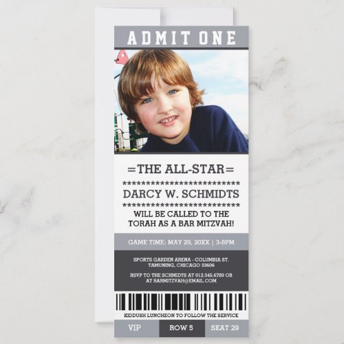 Sports Ticket Bar Mitzvah Invites