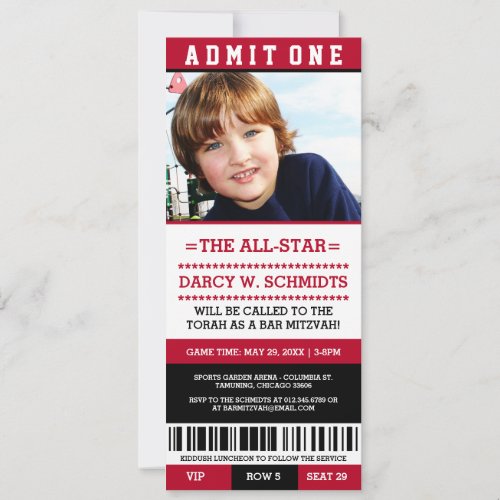 Sports Ticket Bar Mitzvah Invites