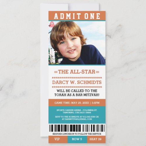 Sports Ticket Bar Mitzvah Invites