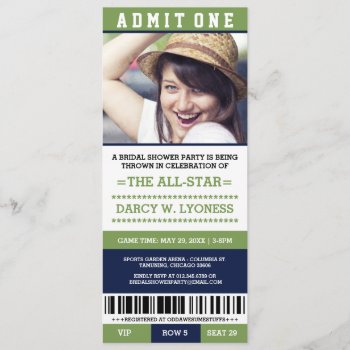 Sports Ticket Bridal Shower Party Invites by RenImasa at Zazzle