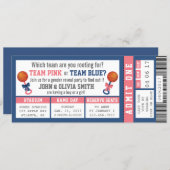 Sports Ticket Gender Reveal Invitation, Basketball Invitation (Front/Back)