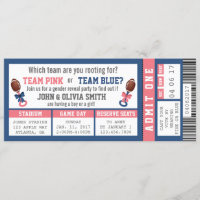 Sports Ticket Gender Reveal Invitation, Football Invitation