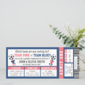 Sports Ticket Gender Reveal Invitation, Soccer Invitation (Standing Front)